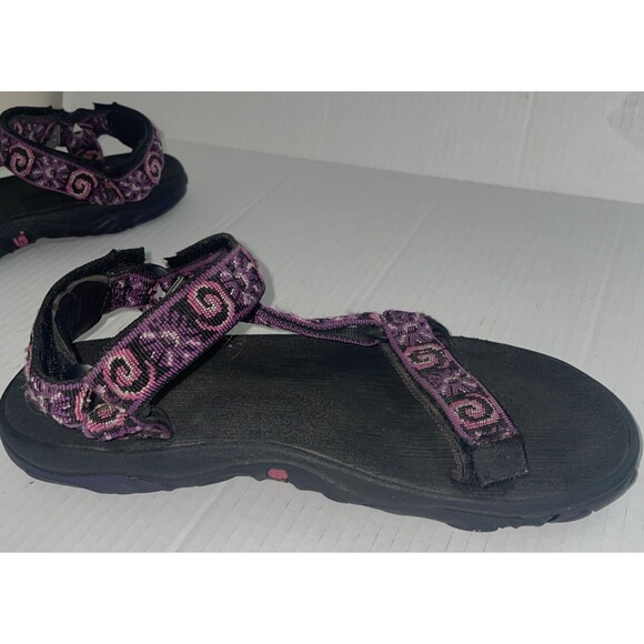 Teva Sandals Womens Size 6  Black Purple Strappy Walking Hook Loop Hiking Casual - Picture 5 of 15